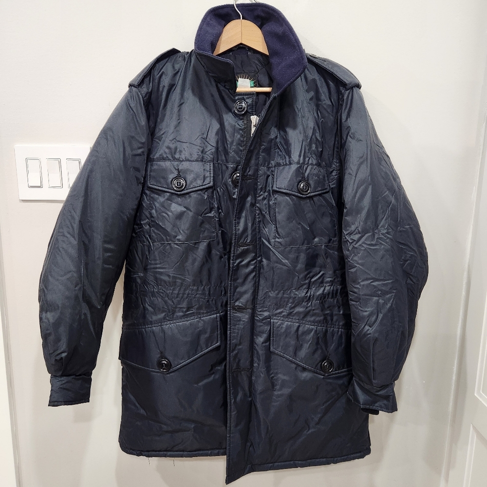 Vintage Peerless Garments Quilted Winter Parka Men’s M 38 Black Nylon Hooded EUC